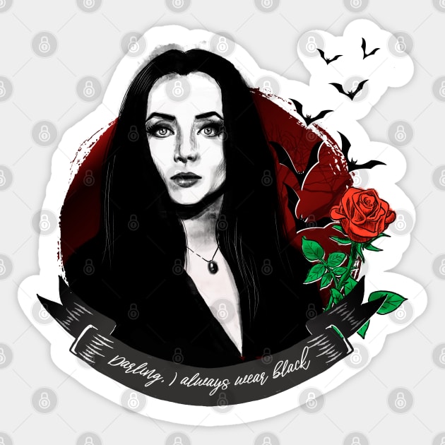 Goth Queens - Morticia Addams Sticker by Otracreativa